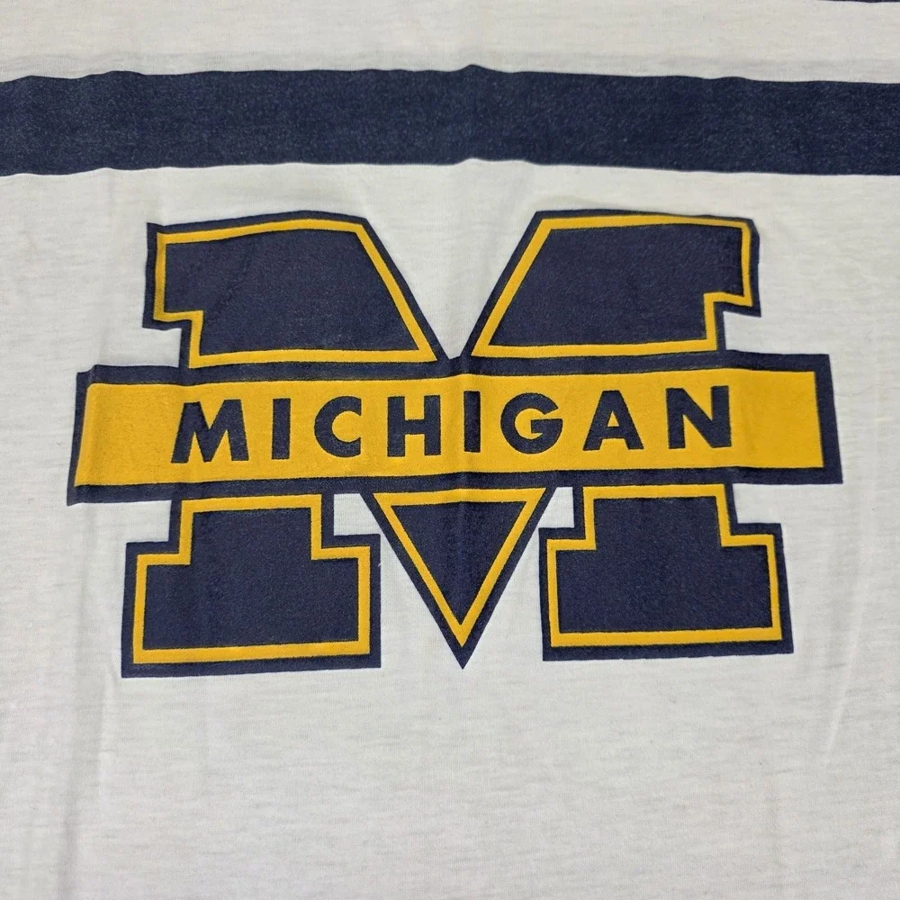 VTG‎ Michigan Wolverines Shirt Mens Large Crewneck USA 80s Nutmeg Mills